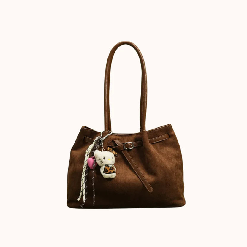 Soft suede everyday shoulder tote