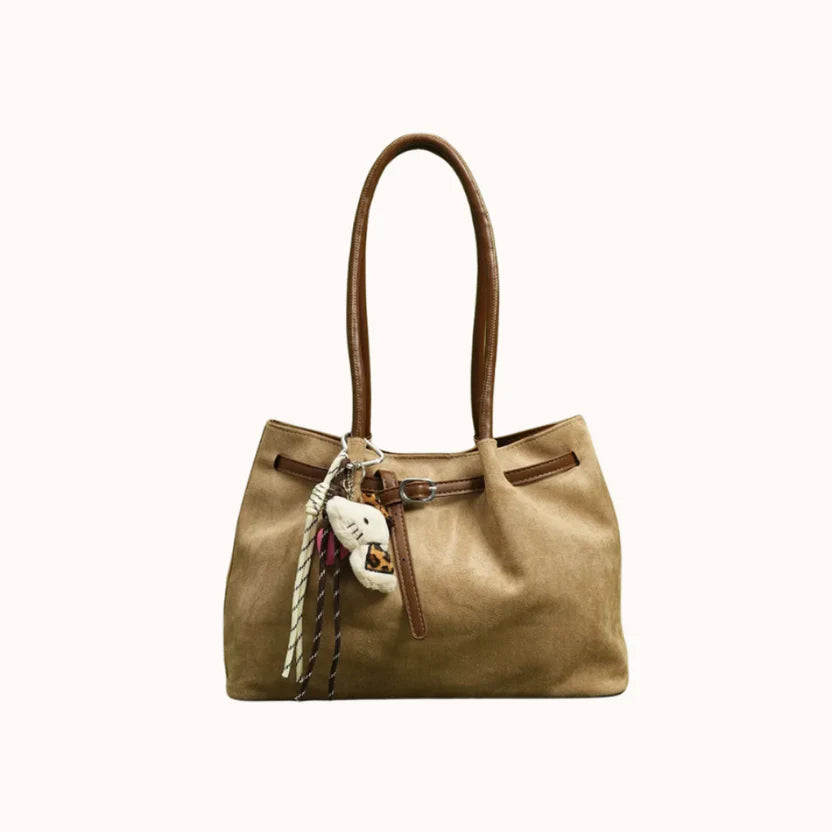 Soft suede everyday shoulder tote