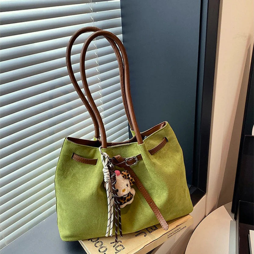 Soft suede everyday shoulder tote
