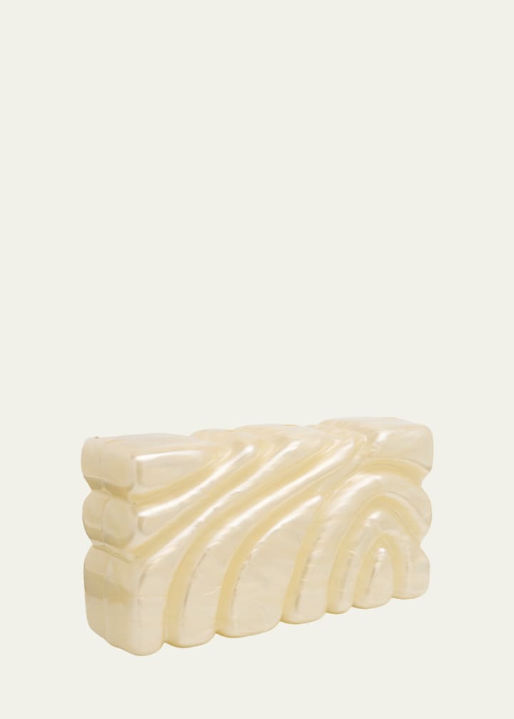 Marbled acrylic sculptural clutch/shoulder bag